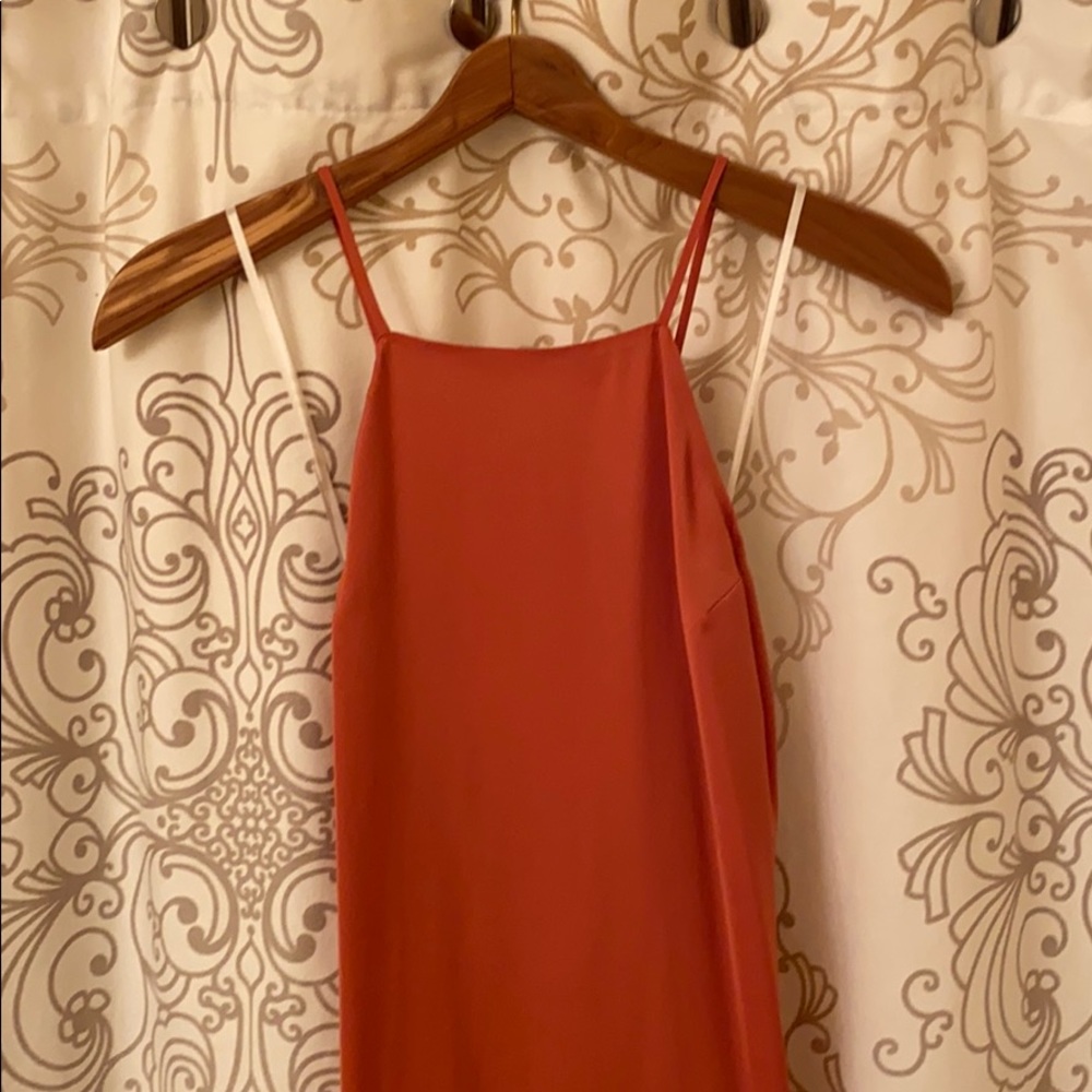 Evening gown high neckline salmon size Small